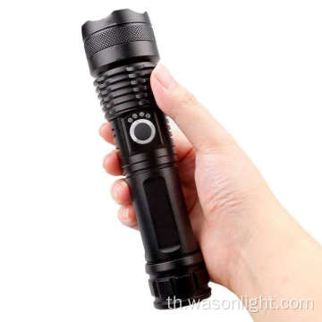 2022 Hot Sale XHP50 1000 Lumens Ultra Bright Micro USB 18650/3*AAA ชาร์จไฟคบเพลิงได้ซูมได้